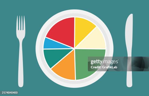 food groups plate - food pyramid stock illustrations