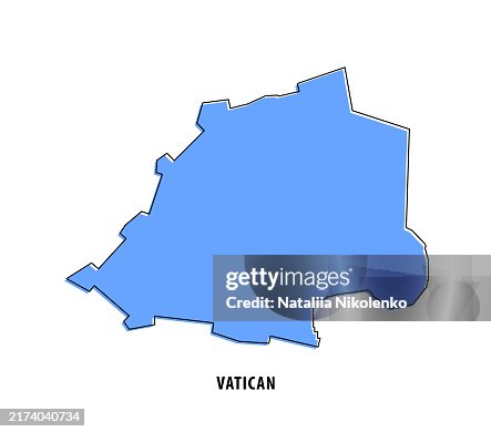 Vatican - Blue Sketch Map. Stylized Simple Outline Map, Icon. Vector Illustration. Vatican - Blue Sketch Map. Stylized Simple Outline Map, Icon. Vector Illustration.