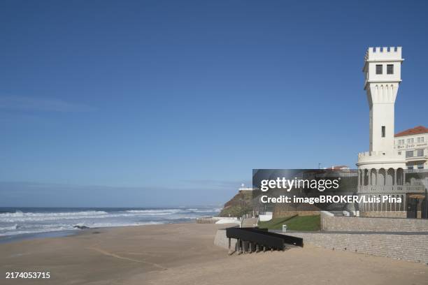 praia de santa cruz beach in portugal - praia stock pictures, royalty-free photos & images