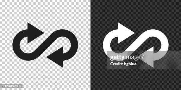 infinite direction arrow. icon for design on blank background - infinity symbol editable stock illustrations