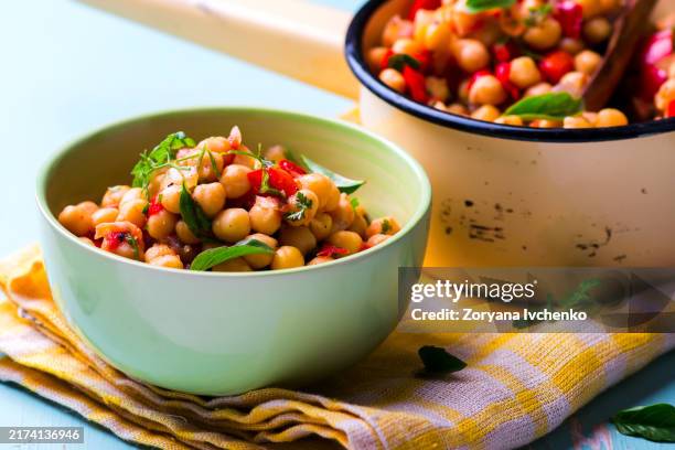 stewed chick-pea with vegetables. vegetarian dish - stew stock pictures, royalty-free photos & images
