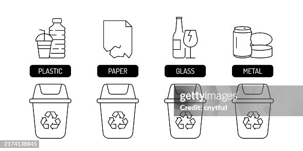 Waste Sorting Concept Vector Illustration. Recycling, Zero Waste, Environment. Waste Sorting Concept Vector Illustration. Recycling, Zero Waste, Environment.