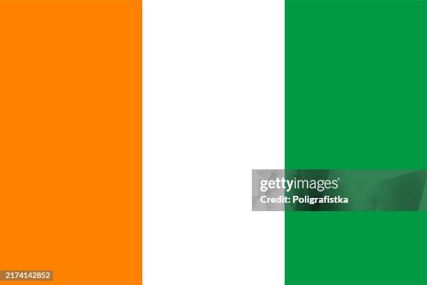 bildbanksillustrationer, clip art samt tecknat material och ikoner med vector flag of ivory coast - elfenbenskusten
