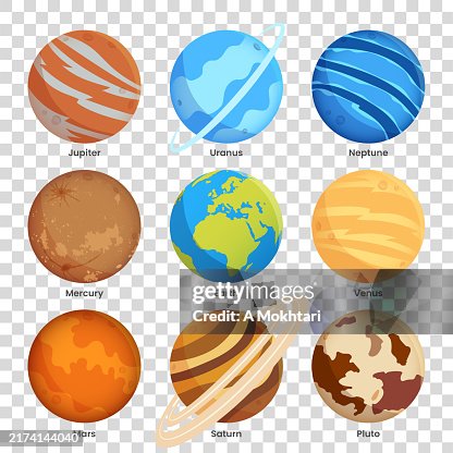 Planets Transparent Rocks Set Of Planets On Transparent Background High-Res Vector Graphic ...