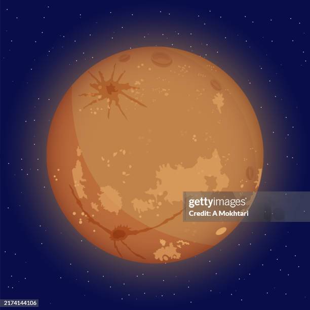 der planet mars. - mars planet stock-grafiken, -clipart, -cartoons und -symbole
