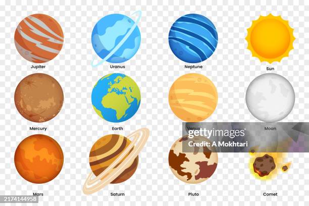 planets and solar system. - mars planet icon stock illustrations