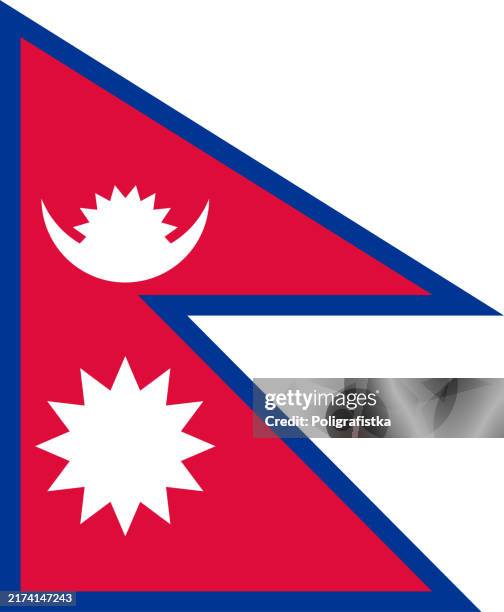 vector flag of nepal - nepal flag stock illustrations