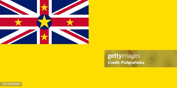 vektorflagge von niue - niue flag stock-grafiken, -clipart, -cartoons und -symbole