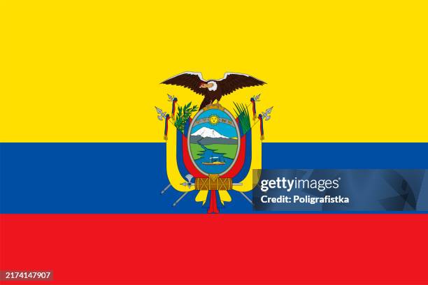 vector flag of ecuador - ecuador stock illustrations