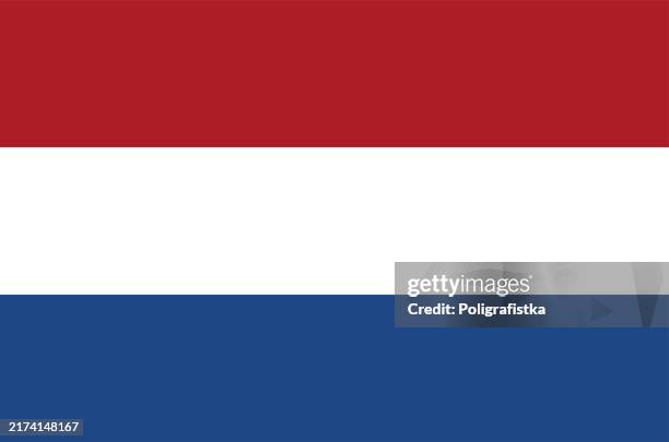 vektorflagge der niederlande - niederländische flagge stock-grafiken, -clipart, -cartoons und -symbole