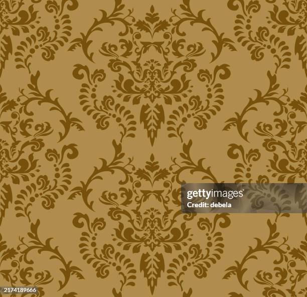 blue beige victorian damask luxury decorative fabric pattern - damask background stock illustrations