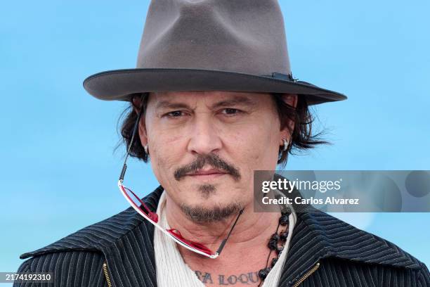 Director Johnny Depp attends the 'Modi, Three Days On The Wing Of Madness' photocall during the 72nd San Sebastian International Film Festival at the...