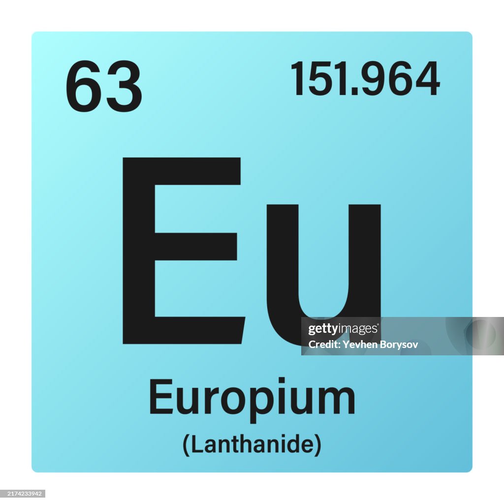 Europium icon with information of Periodic Table of Elements