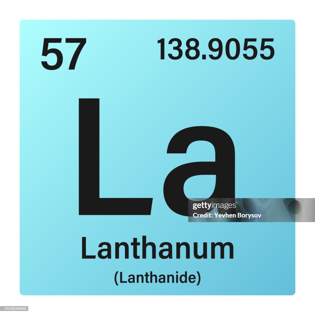 Lanthanum icon with information of Periodic Table of Elements