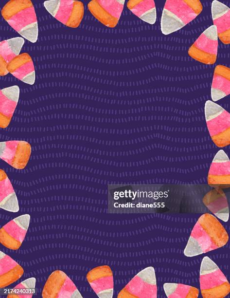 halloween candy corn border template with room for text - candy corn border stock illustrations