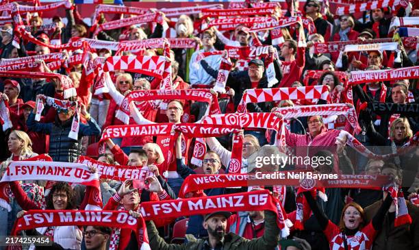 General view of the FC Mainz fans during the Bundesliga match between 1. FSV Mainz 05 and 1. FC Heidenheim 1846 at MEWA Arena on September 28, 2024...