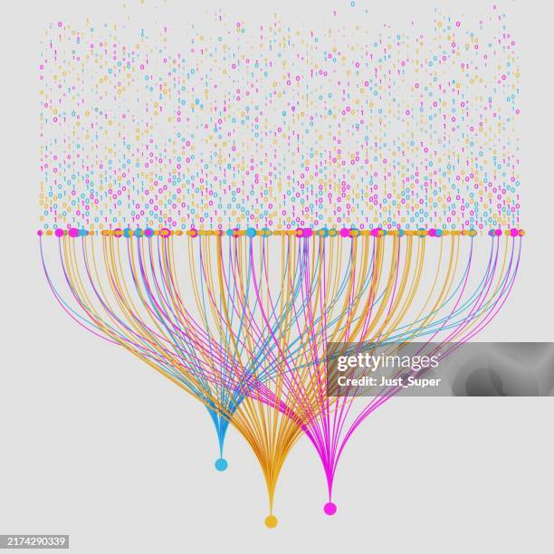 neuronale netzwerkknoten deep learning künstliche intelligenz maschinelles lernmodell - künstliches neuronales netz stock-fotos und bilder