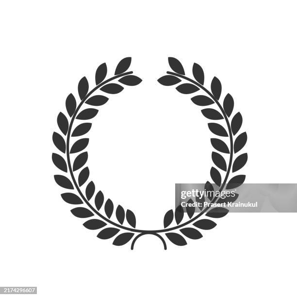 laurel wreath on a white background. vector illustration - alloro foto e immagini stock