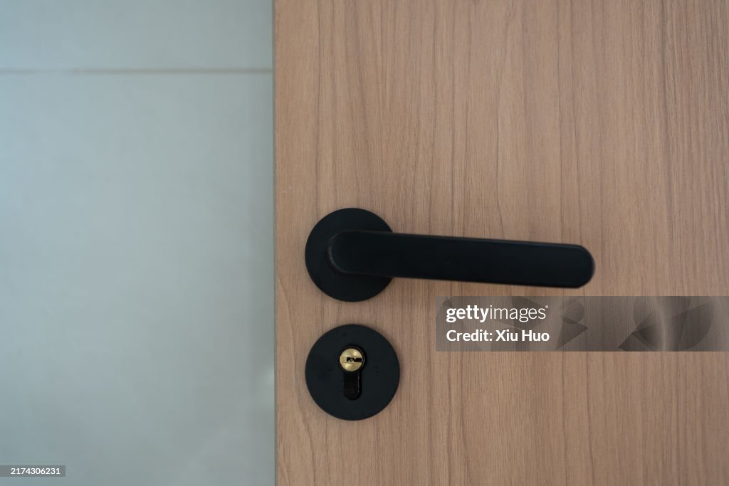Close-up of indoor door lock