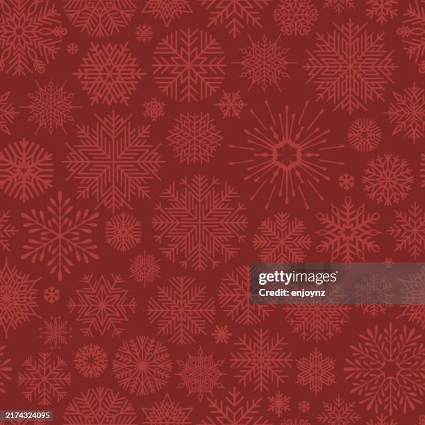 nahtlose rote weihnachten schneeflocken tapete hintergrund - weihnachtsmarkt stock-grafiken, -clipart, -cartoons und -symbole