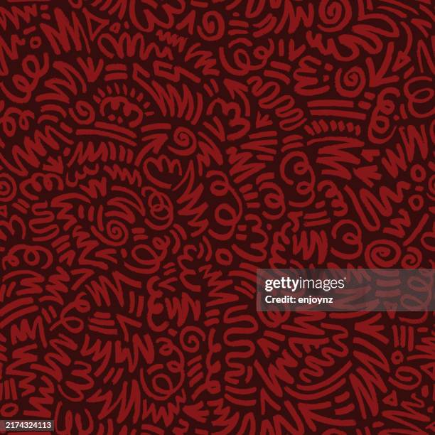 seamless red scribbles background wallpaper - red marker scribble stock illustrations