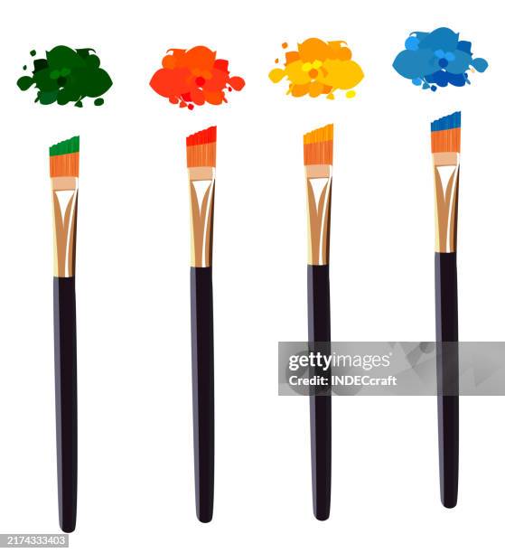 artist colors and brushes - artist stock illustrations