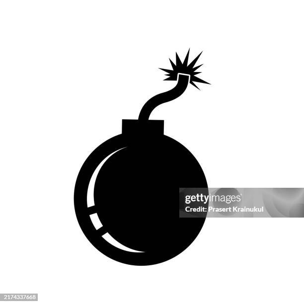 bomb icon, vector illustration. - bom stockfoto's en -beelden