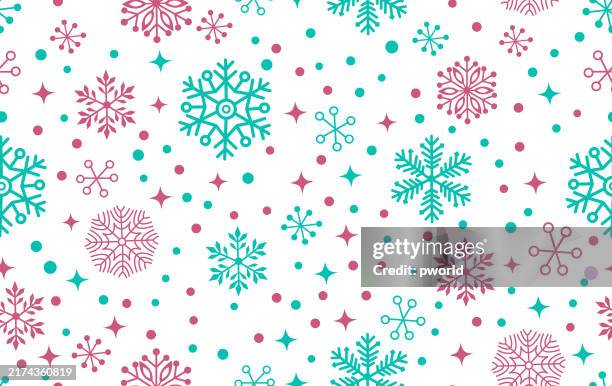 Snowflake Seamless Pattern High-Res Vector Graphic - Getty Images
