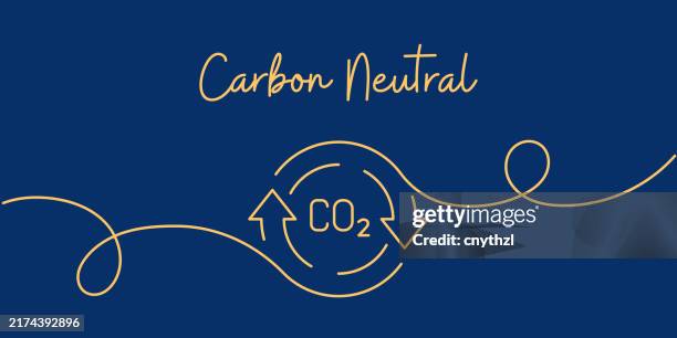 continuous line drawing of carbon neutral concept. hand drawn symbol vector illustration. - clean coal stock illustrations