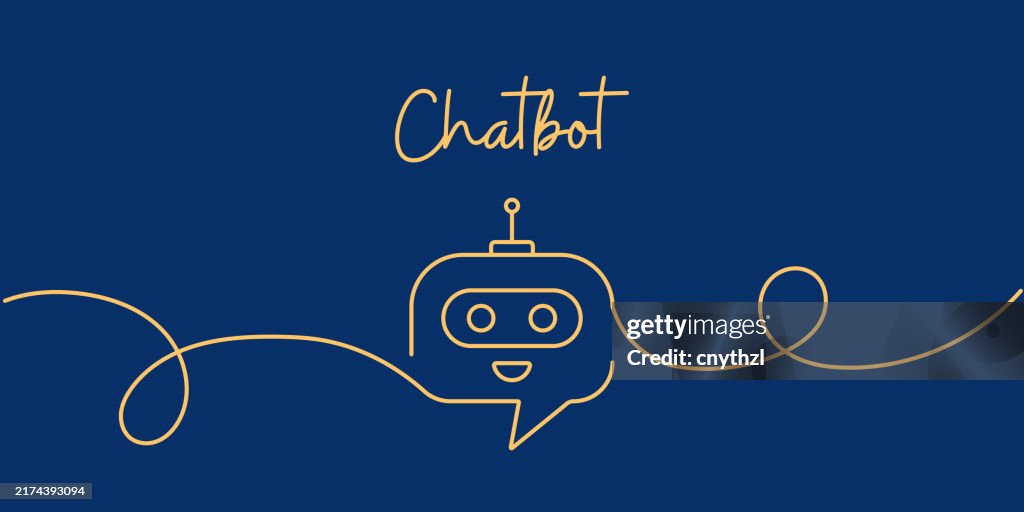 Simple Chatbot Design Draw Continuous Line Drawing Of Chatbot Concept Hand Drawn Symbol Vector ...
