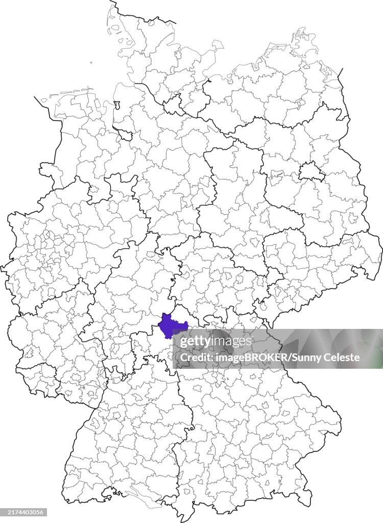 District of Bad Kissingen in Bavaria, location of the district within Germany