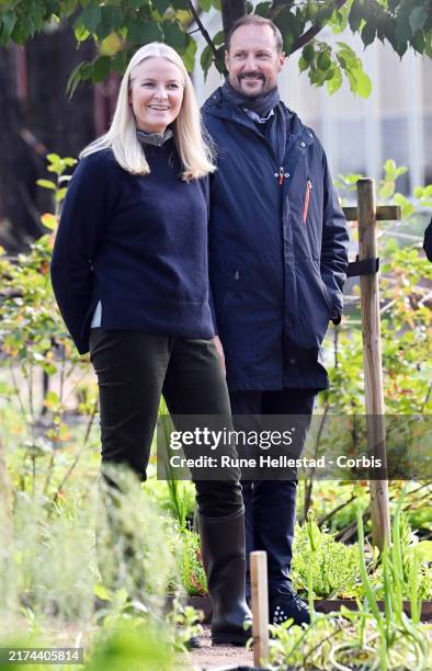 Crown Prince Haakon and Crown Princess Mette- Marit visit U.Reist at Fabro Farm on September 25, 2024 in Oslo, Norway.