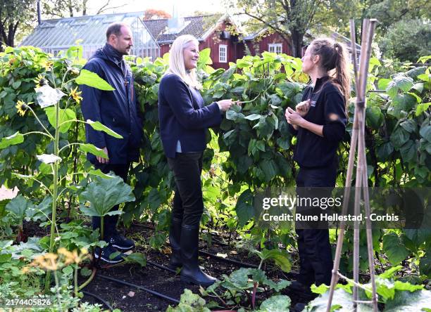 Crown Prince Haakon and Crown Princess Mette- Marit visit U.Reist at Fabro Farm on September 25, 2024 in Oslo, Norway.