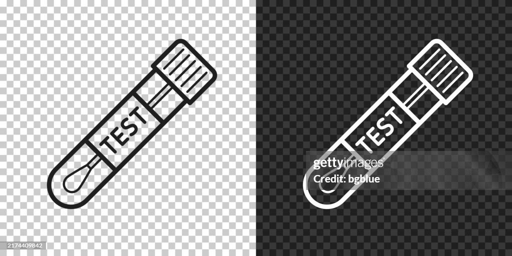 Cotton swab test tube. Icon for design on blank background