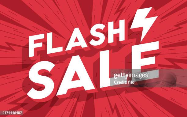 illustrazioni stock, clip art, cartoni animati e icone di tendenza di vendita flash esplosione fulmine eccitazione celebrazione sfondo moderno - corsa contro il tempo