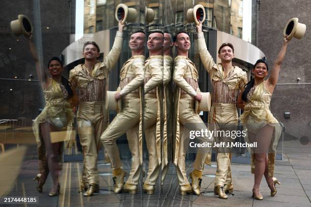 Performers Rachel Jayne Picar, Redmand Randce and Josh Kiernan from of A Chorus Line pose outside the Festival Theatre before performing on stage...