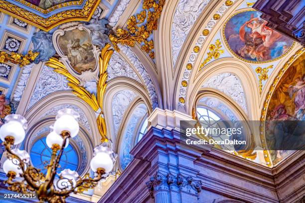 inside of the royal palace in madrid, spain - madrid royal palace stock pictures, royalty-free photos & images