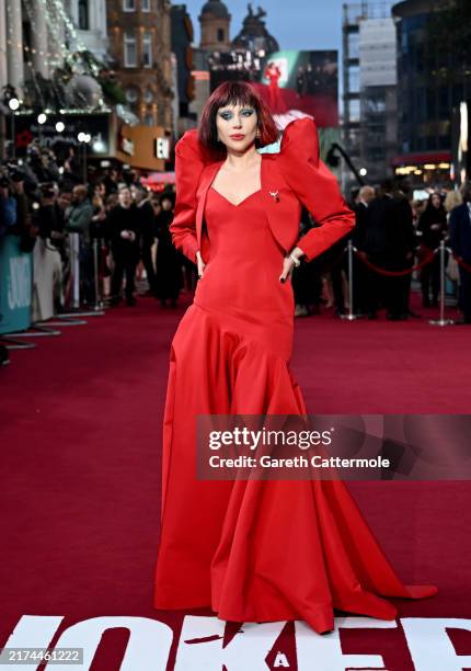 Lady Gaga attends the UK Premiere of "Joker Folie à Deux" at the Cineworld Leicester Square on September 25, 2024 in London, England.