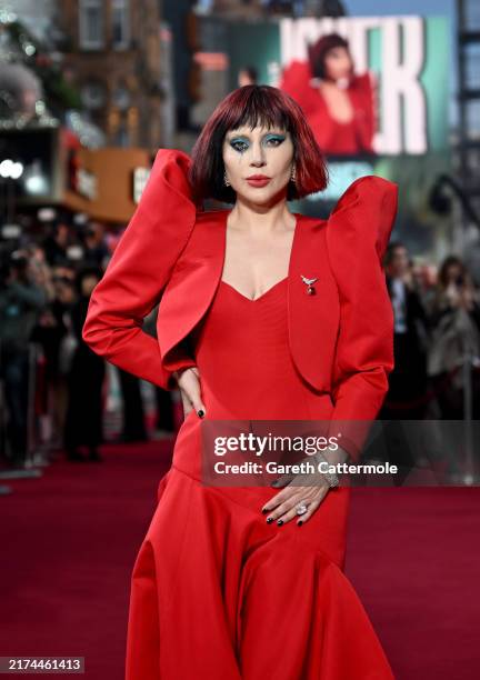 Lady Gaga attends the UK Premiere of "Joker Folie à Deux" at the Cineworld Leicester Square on September 25, 2024 in London, England.