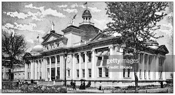 antique image: trans-mississippi exposition, nebraska building - mississippi stock illustrations