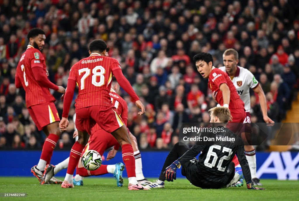 Liverpool v West Ham United - Carabao Cup Third Round