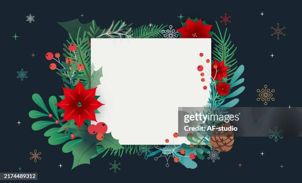 winter, background with berry branches. christmas illustration. - music notes watercolor background stock illustrations
