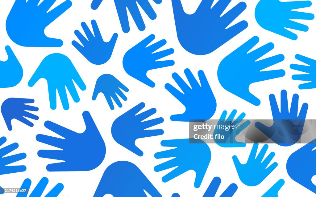 Seamless Tileable Hand Background Pattern High-Res Vector Graphic ...