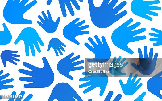 Seamless Tileable Hand Background Pattern High-Res Vector Graphic ...