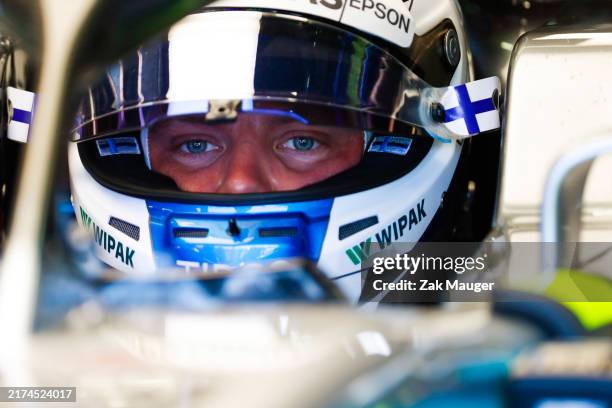 Valtteri Bottas, Mercedes AMG F1, in cockpit with helmet visor raised during the German GP at Hockenheimring on July 20, 2018 in Hockenheimring,...