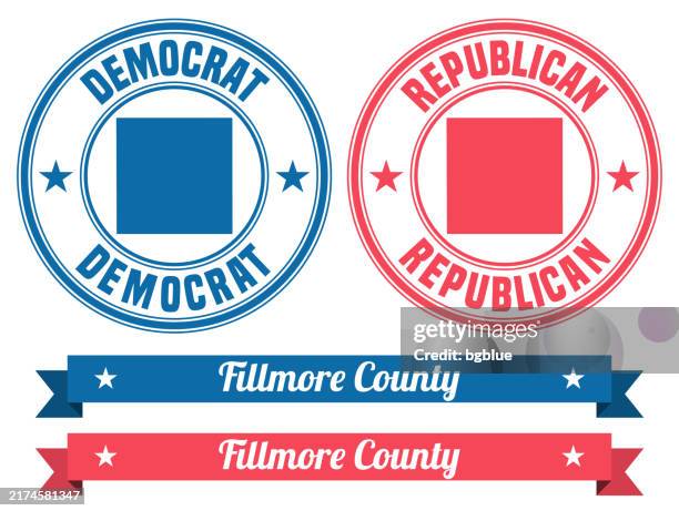 fillmore county, nebraska. map on rubber stamp with banner - geneva stock illustrations