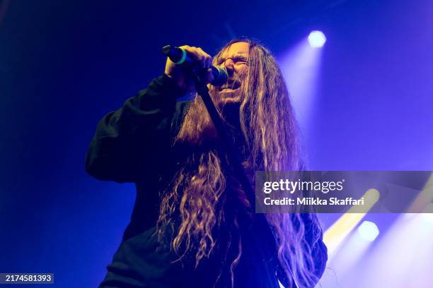 John Tardy of Obituary performs at The Warfield on September 25, 2024 in San Francisco, California.