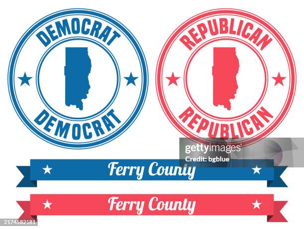 ferry county, washington. map on rubber stamp with banner - ferry stock illustrations