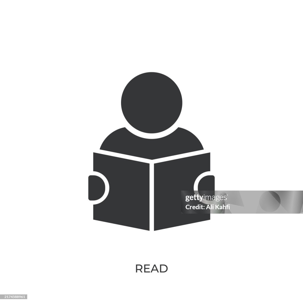 Read glyph solid icon. Solid icon that can be applied anywhere, simple, pixel perfect and modern style