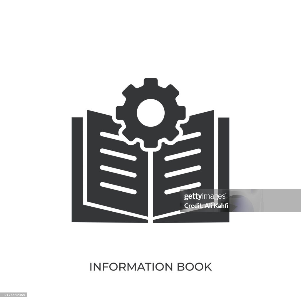 Information Buch Glyphe einfarbiges Symbol. Solides Symbol, das überall angewendet werden kann, einfach, pixelgenau und moderner Stil